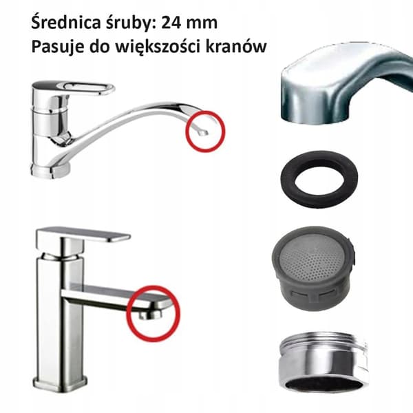 ECO vattensparande kranpumparkapslor 24 mm krom