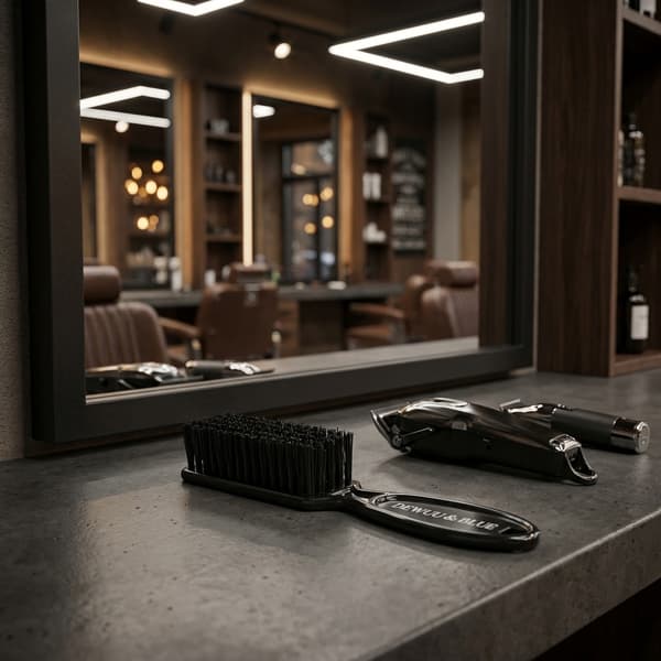Barberbørste til hårpleje, hals, BARBER, Sort