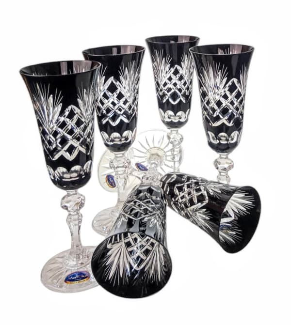 Sorte krystal champagneglas 150 ml Ananas