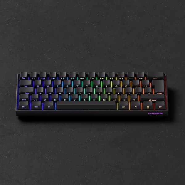 MonsGeek Fun60 Pro Magnetisk Tastatur - Sort Sideprint Rapid Trigger