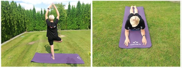 Yogamåtte 1,5 cm lilla 190x63 cm