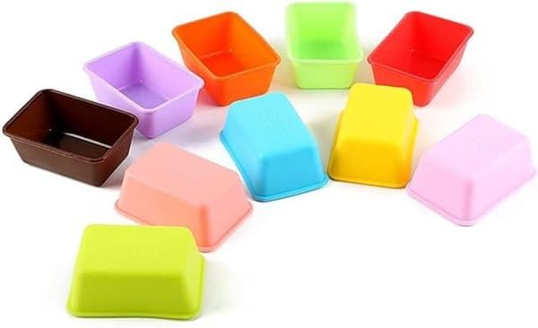 Silikone bageforme til mini kager og cupcakes, 10 stk. Rektangulære