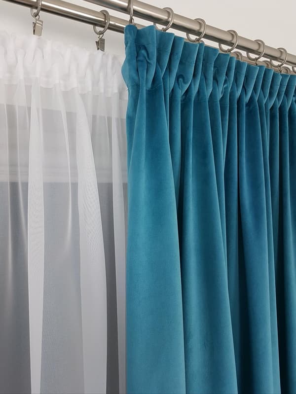 Sammetsgardin - turkos