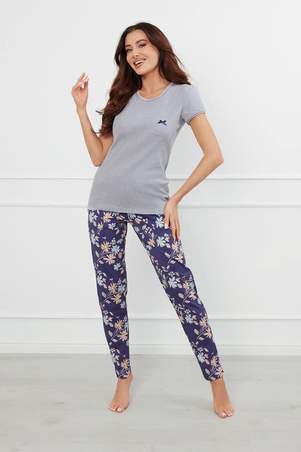 Pulia dampyjamas kortärmad, långbyxor S