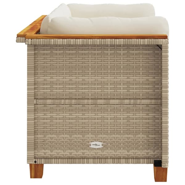 vidaXL Hörnsoffmoduler med kuddar, 2 st, beige, polyrotting