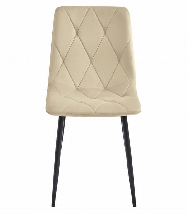 LIBRA stol - lys beige fløjl / sorte ben x 1