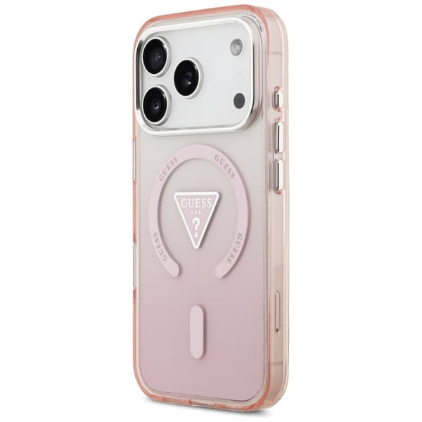 Guess IML Gradient Triangle Logo MagSafe-etui til iPhone 17 Pro i lyserødt