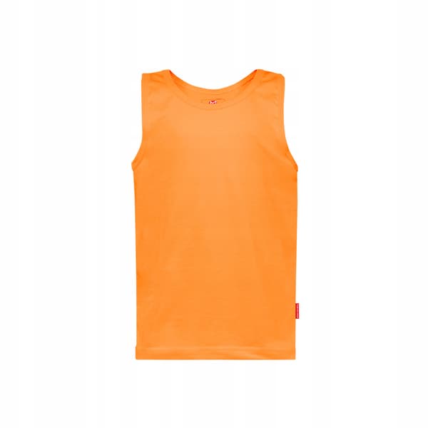 Børneundertrøje, bomuld, stropløs, orange. Børneundertrøje 152, bomuld, stropløs, orange.