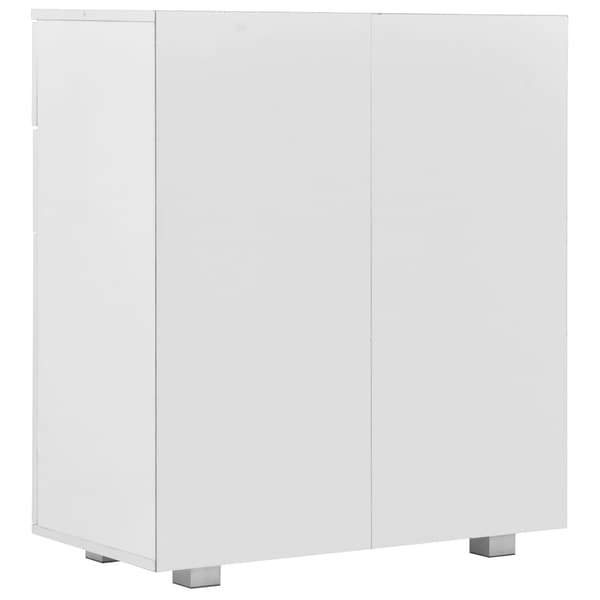 vidaXL kommode højglans hvid 71 x 35 x 76 cm spånplade