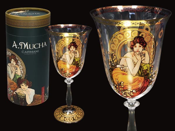 Vinglas - A.Mucha. Ädelstenar - Topas (CARMANI)