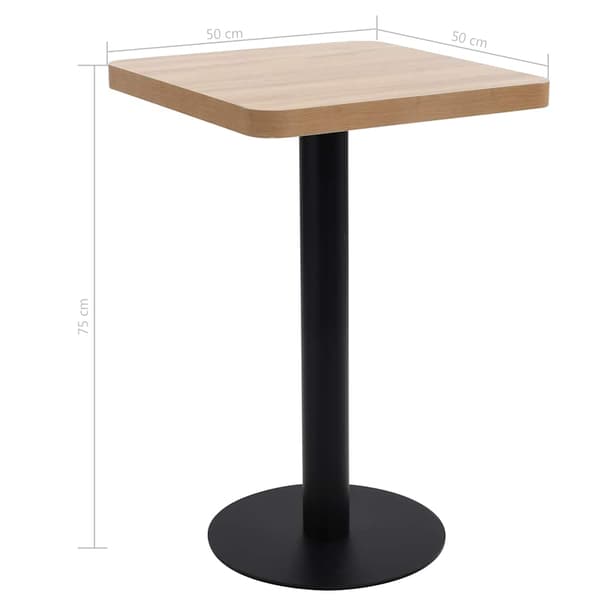 vidaXL bistrobord lysebrunt 50x50 cm MDF