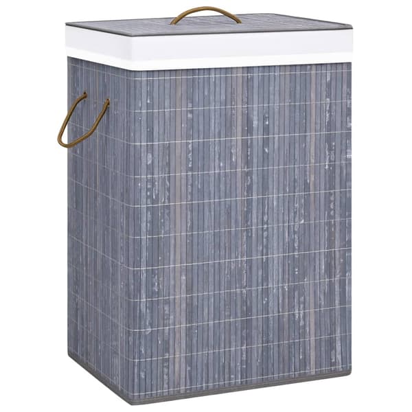 vidaXL Bambuinen pyykkikori, harmaa, 72 l