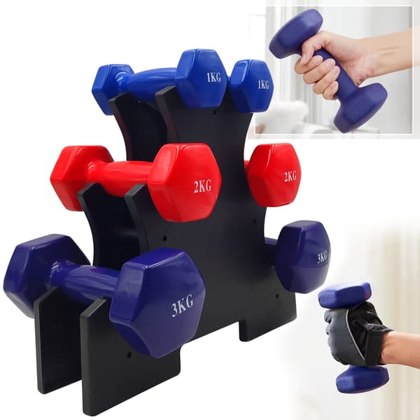 6-delat hantelsæt 1-2-3 kg