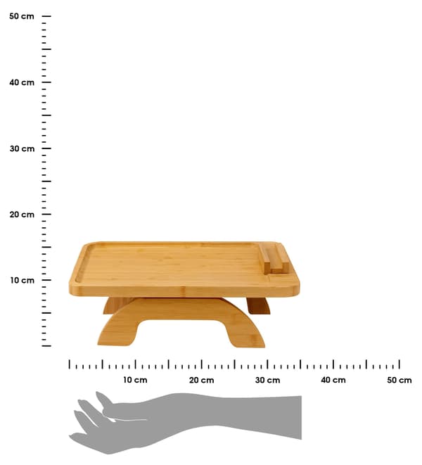 Bambus sofabord med armlæn 35×25 cm