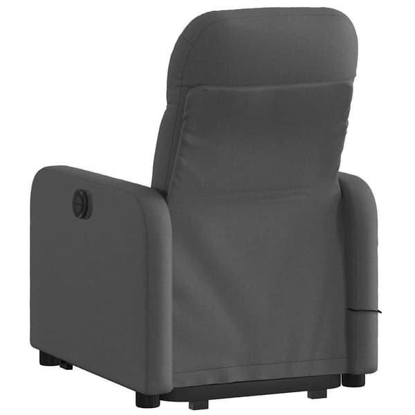 vidaXL Lyftbar massagefåtölj mörkgrå tyg