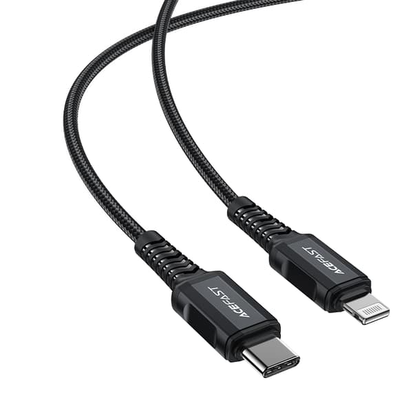 MFI-kaapeli iPhonelle USB-C - Lightning 30W 3A 1.8m musta