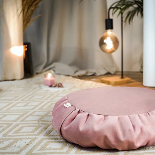 Meditationskudde, zafu med bovete - rosa
