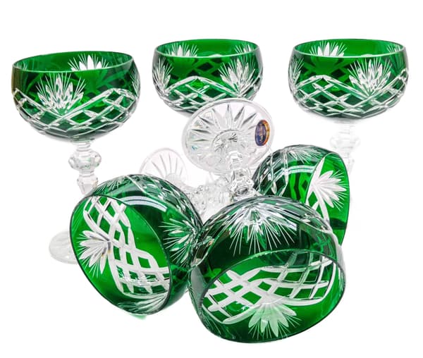 Smaragdkrystal Champagneglas 150ml Ananas