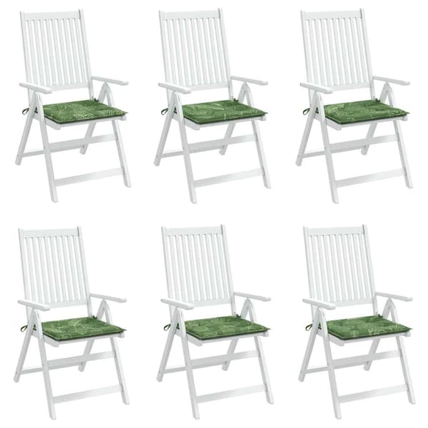 vidaXL 6-pack stolsdynor, lövmönster, 40x40x3 cm