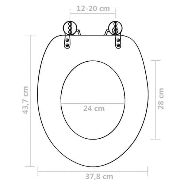 vidaXL Toalettsitsar, set om 2, MDF, havsdesign