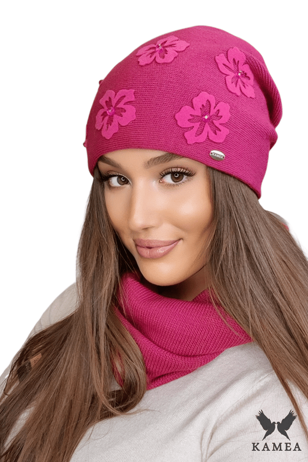 NAILA damhatt med fuchsia blommor