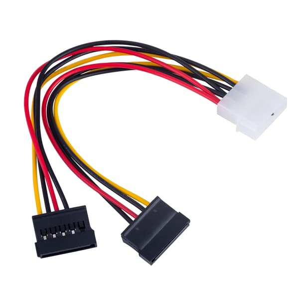 Molex - 2x SATA-kaapeli Akyga AK-CA-16 Virtakaapeli HDD SSD-asema 15cm