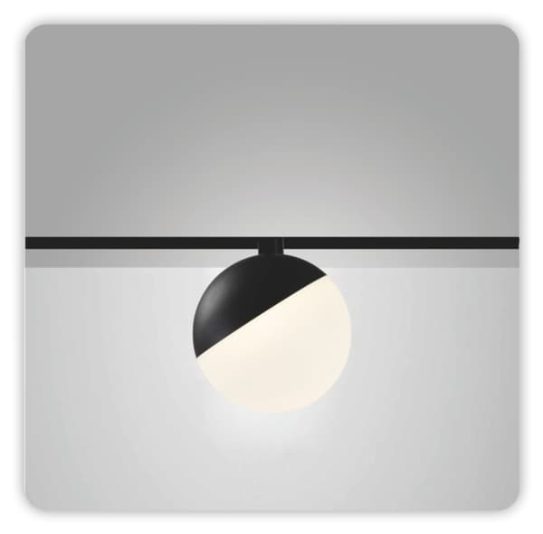 Spotlight LED WiFi Zigbee Sphere Sort 6W til Magnetiske Skinner SMART TRACK 48VDC 3000-5000K Dæmpbar