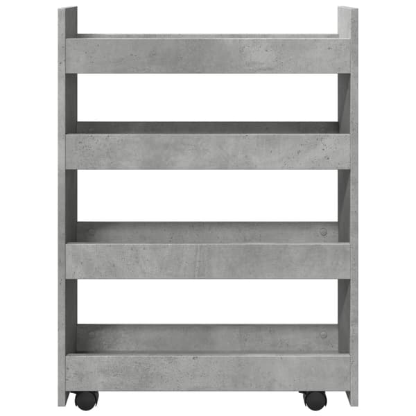 vidaXL Kapea apukärry, 4 tasoa, betoninharmaa