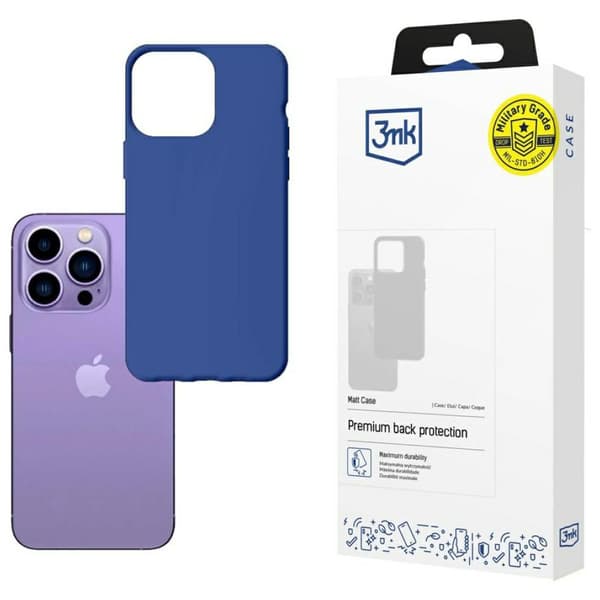 3MK Matt cover til iPhone 14 Pro, blåbær