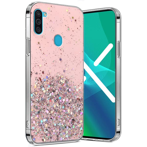 Etui til Samsung Galaxy A11 / M11, Glitrende, Lyserød