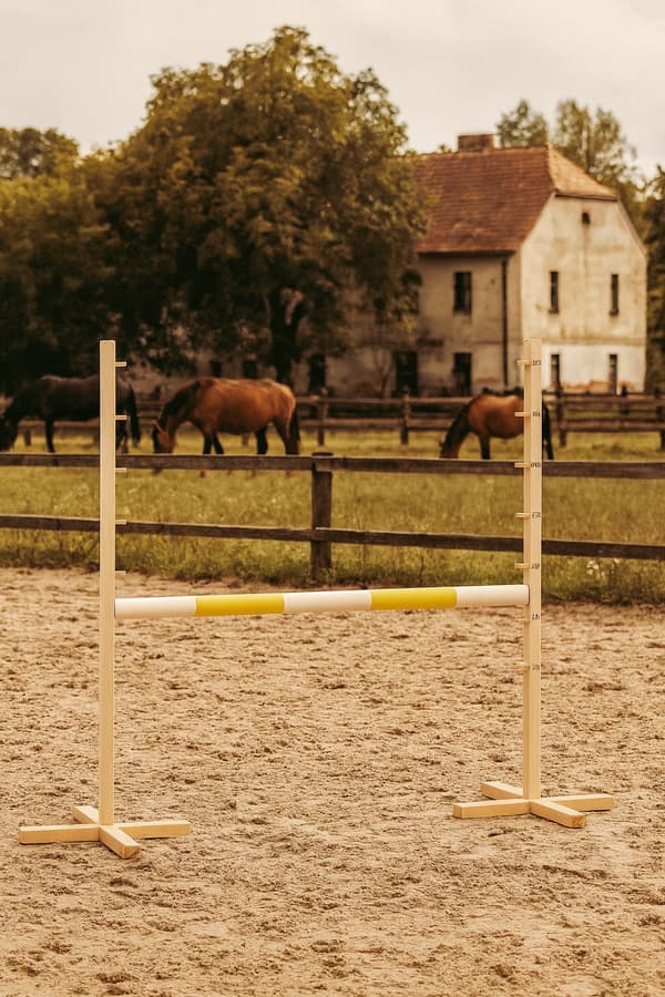 Hoppstängsel för hobbyhäst 120 cm, gul balk
