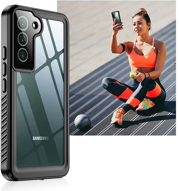IP68 Vandtæt Etui til Samsung Galaxy S22+ Plus, Redpepper Dot+, Sort