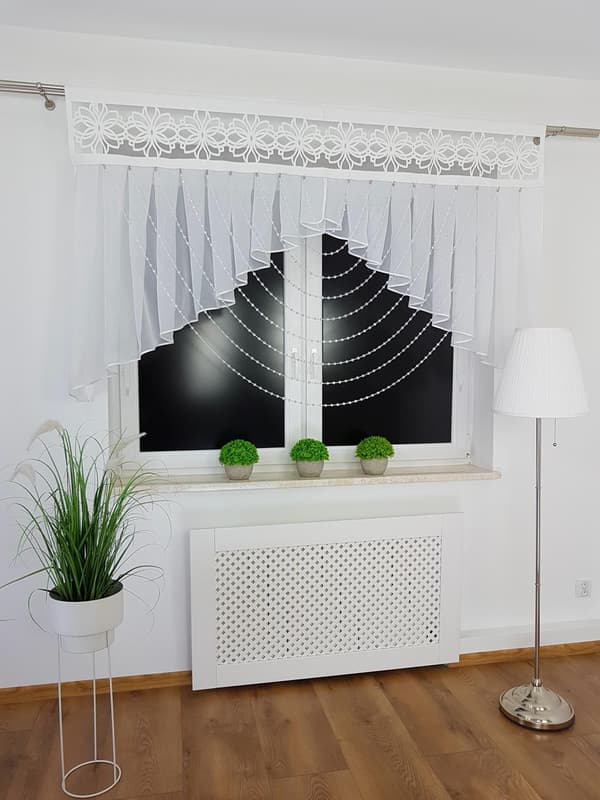 Dekorativt vinduespanel hvidt 200 cm