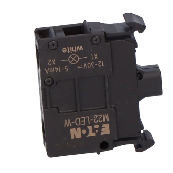 M22-LED-W-sockel, vit LED-diod, U=24V, frontmontering