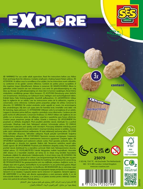 Smash Geodes -kivikiteet, mineraalit lapsille, SES Creative 25079