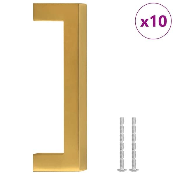 vidaXL skabsgreb, 10 stk., guld, 96 mm, rustfrit stål