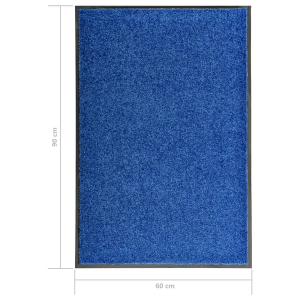 vidaXL vaskbar dørmåtte blå 60 x 90 cm