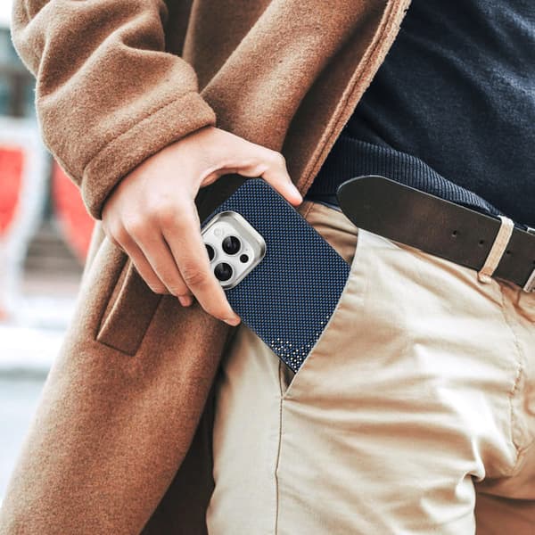 Etui til iPhone 14 Pro Max, Frame Kickstand, til MagSafe, Sandblå