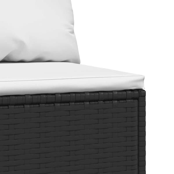 vidaXL sofacenter med hynder sort polyrattan