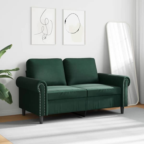 vidaXL 2-sitssoffa mörkgrön 120 cm klädd i sammet