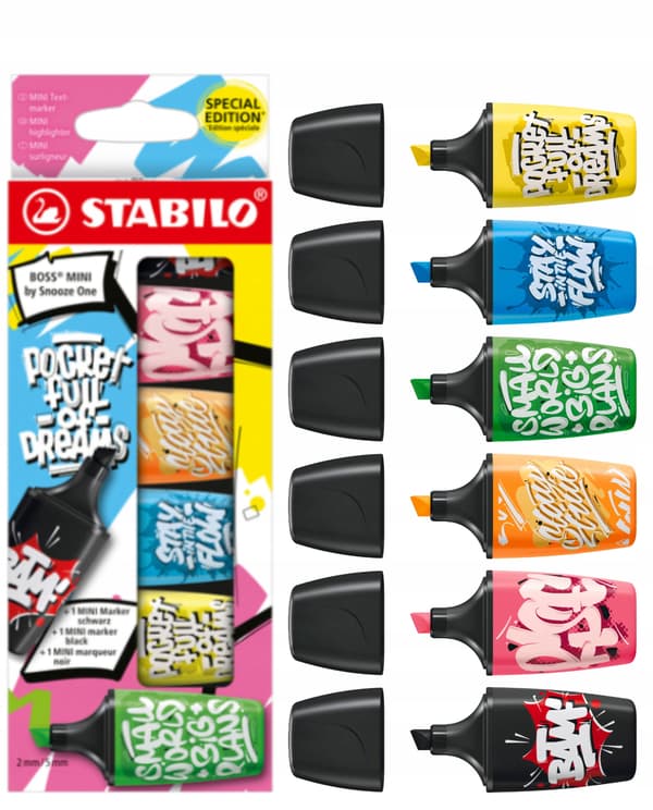 STABILO BOSS MINI OVERSTRYKNINGSTUSH 6 FARVER GYBOPB 2277