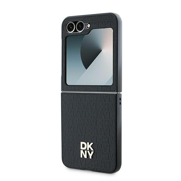 DKNY Repeat Pattern Stack Logo-skal till Samsung Galaxy Z Flip6, Svart