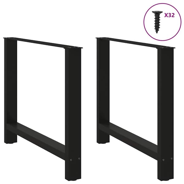 vidaXL sofabordsben sort 2 stk. 100x(72-73) cm stål