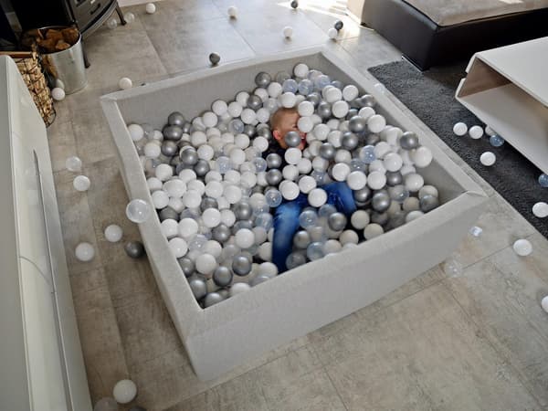 Tør pool 90x90x40cm lysegrå uden bolde