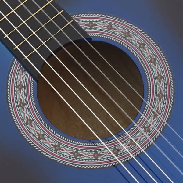 vidaXL Cutaway klassisk gitarr, 6 strängar, blå, 38"