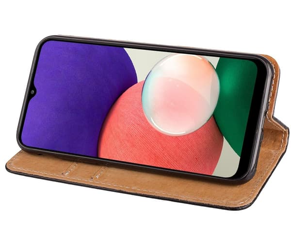 SMART MAGNETISK ETUI til SAMSUNG GALAXY A12 M12 SORT BOG+GLAS