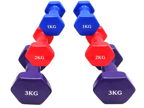 Belagt støbejernshantel 3 kg