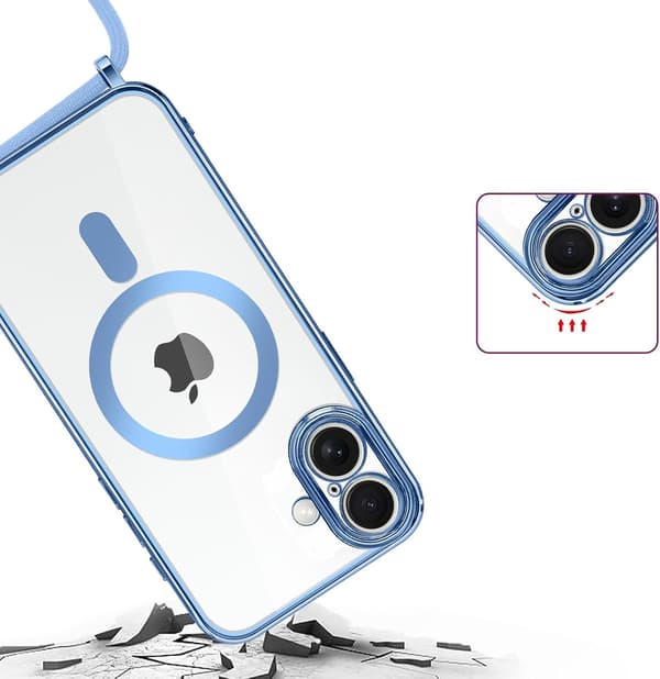 iPhone 17 -kotelo, Electro MagSafe, sininen + nauha