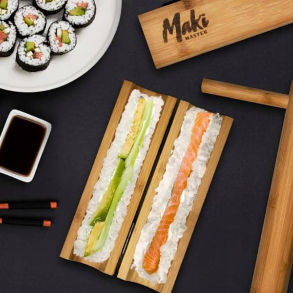 Sushi Maker Set Rør Bazooka Trærulle som gave