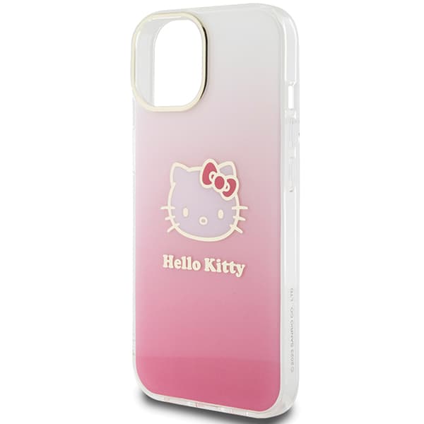 Hello Kitty IML Gradient Electrop Kitty Head-skal till iPhone 15, rosa